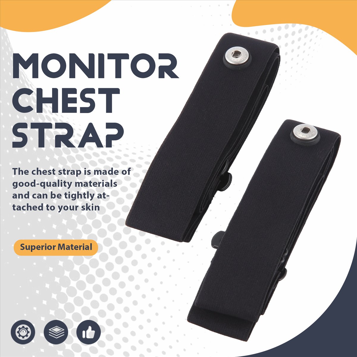 AA83 2Pcs Elastic Heart Rate C - огляд і ціна Heart Rate Strap Chest