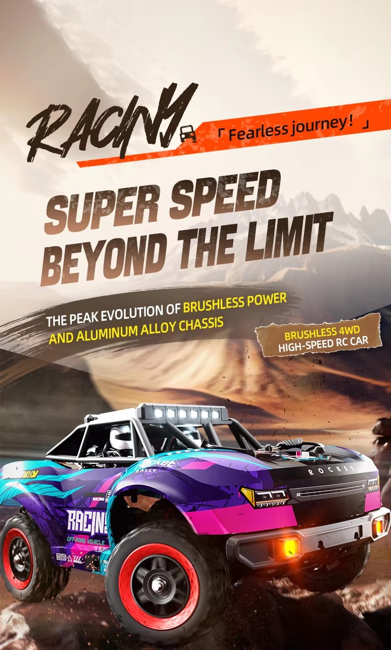 80KM/H Brushless RC Racing Car - огляд і ціна Running Gear Truck