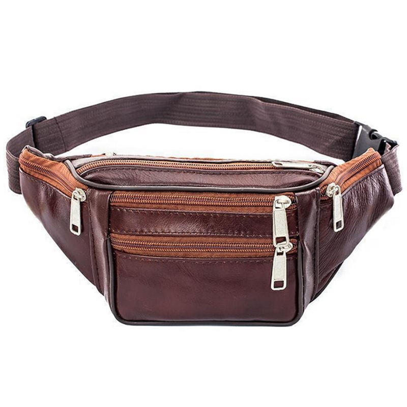 Leather Men Waist Chest Bag Th - огляд і ціна Running Belt Waist
