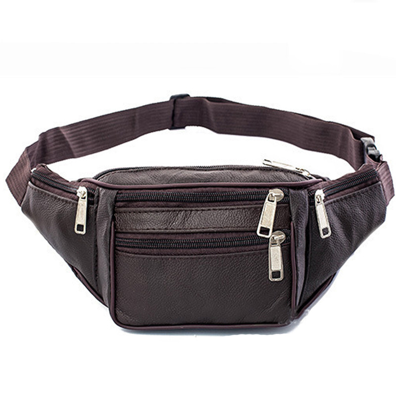 Leather Men Waist Chest Bag Th - огляд і ціна Running Belt Waist